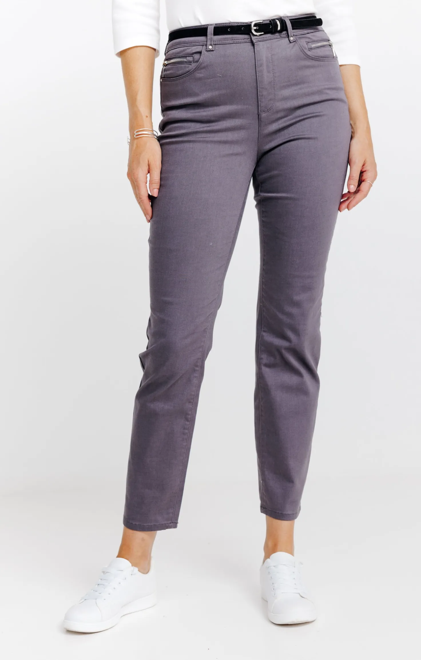 Pantalon 7/8 avec ceinture similicuir -