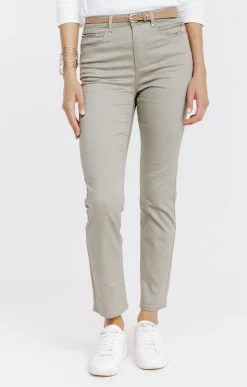 Pantalon 7/8 avec ceinture similicuir -