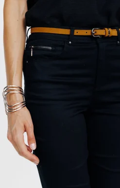 Pantalon 7/8 avec ceinture similicuir -