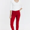 Pantalon 7/8 brodé en coton viscose -