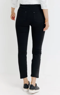 Pantalon 7/8 brodé en coton viscose -
