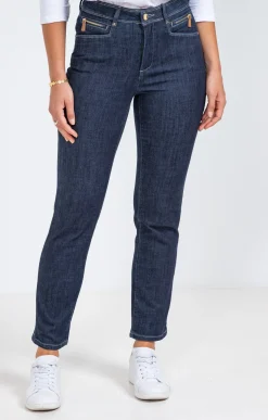 Pantalon 7/8 denim brut zippé -
