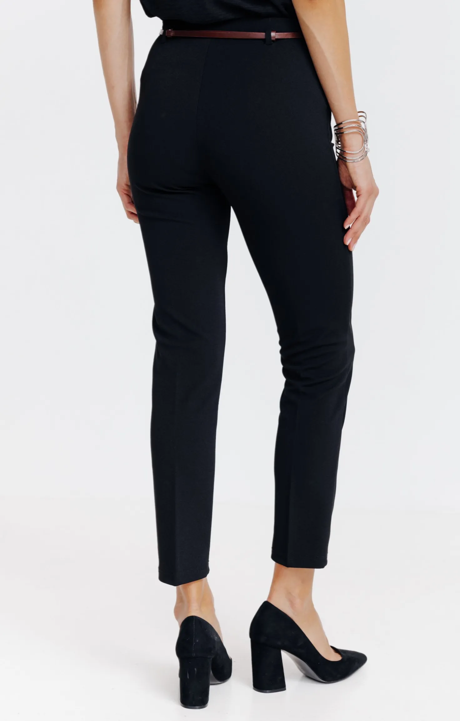 Pantalon 7/8 ville avec ceinture -