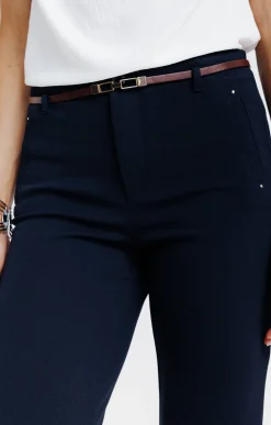 Pantalon 7/8 ville avec ceinture -
