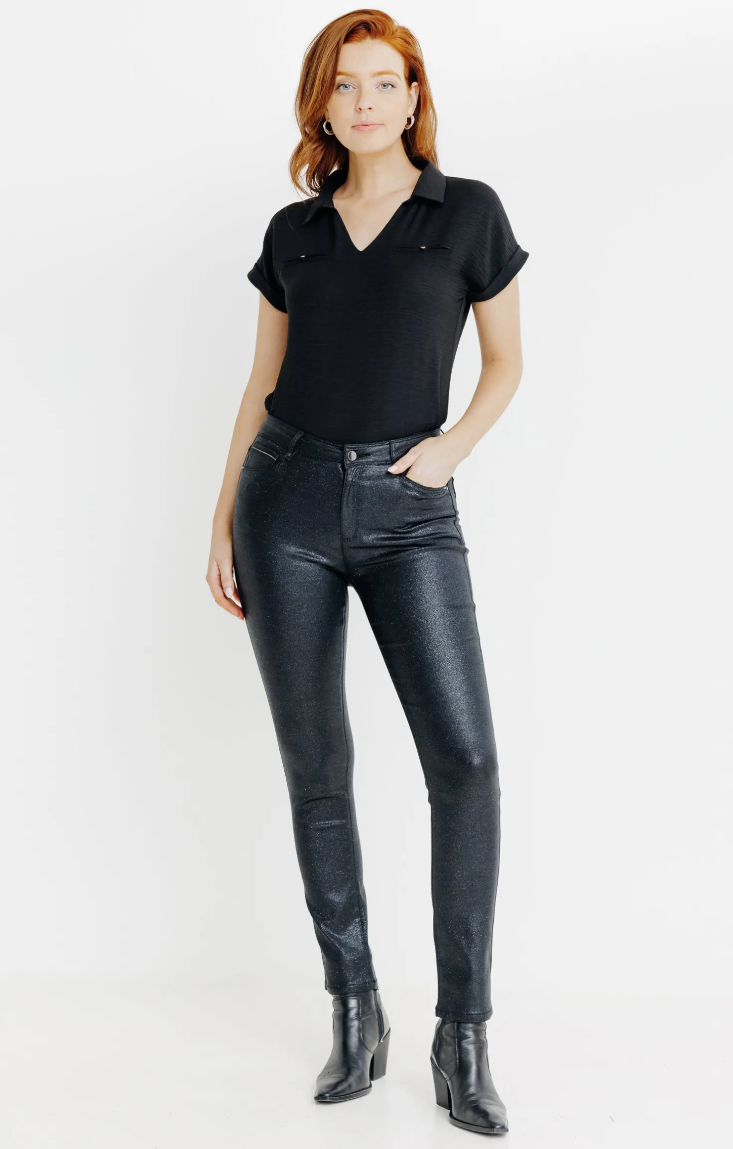 Pantalon aspect irisé -