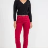 Pantalon coton stretch détail clous -