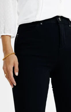 Pantalon denim noir bi-stretch -