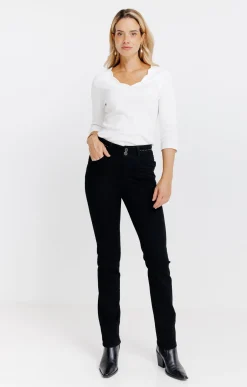 Pantalon droit double boutonnage -