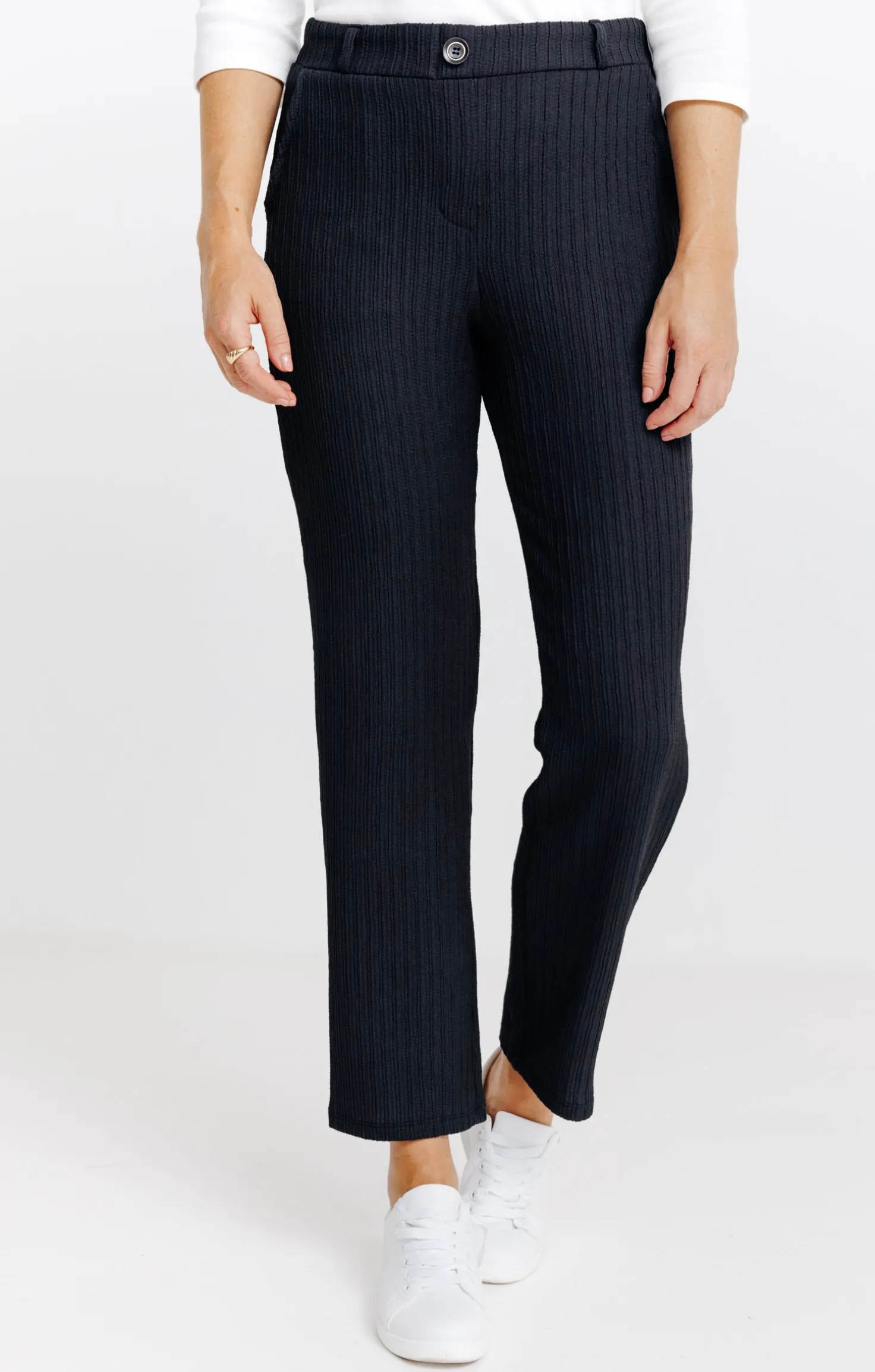 pantalon droit plissé -