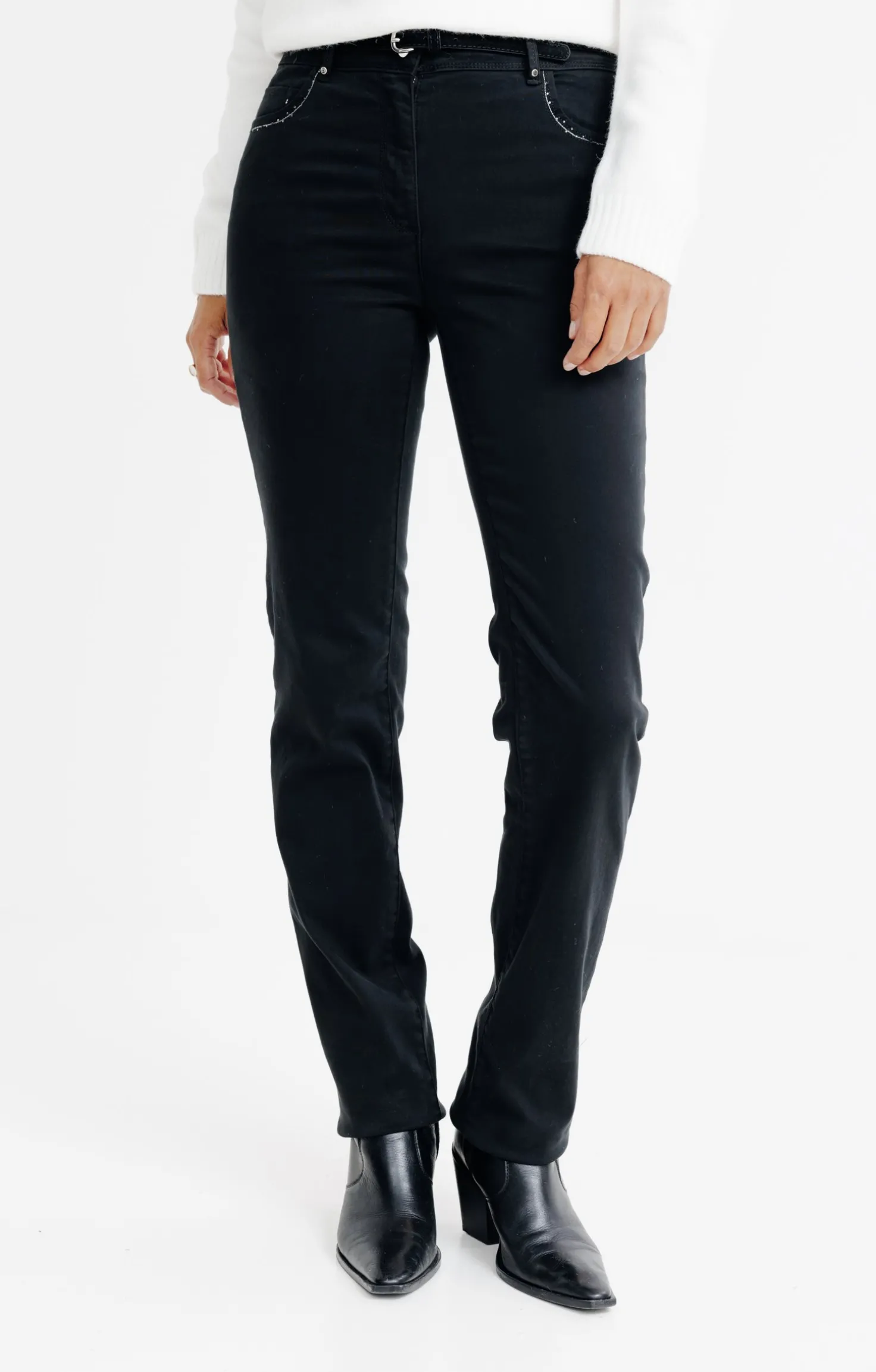 Pantalon détail strass -