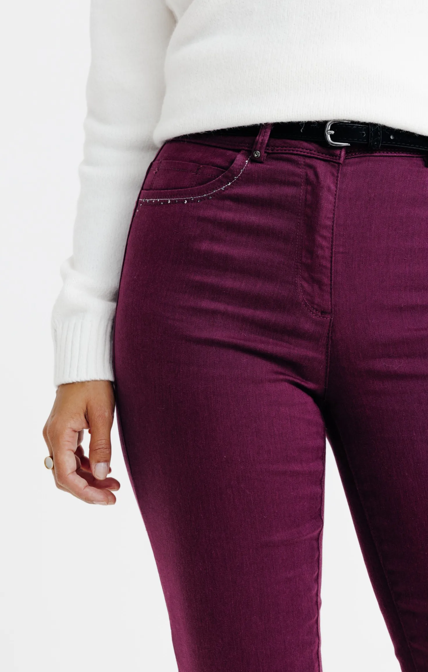 Pantalon détail strass -