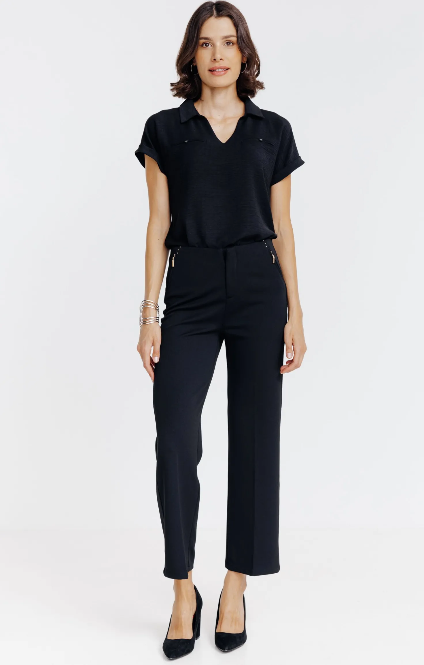 Pantalon large en maille -