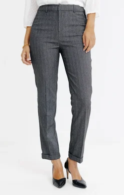 PANTALON RAYE AVEC STRASS -