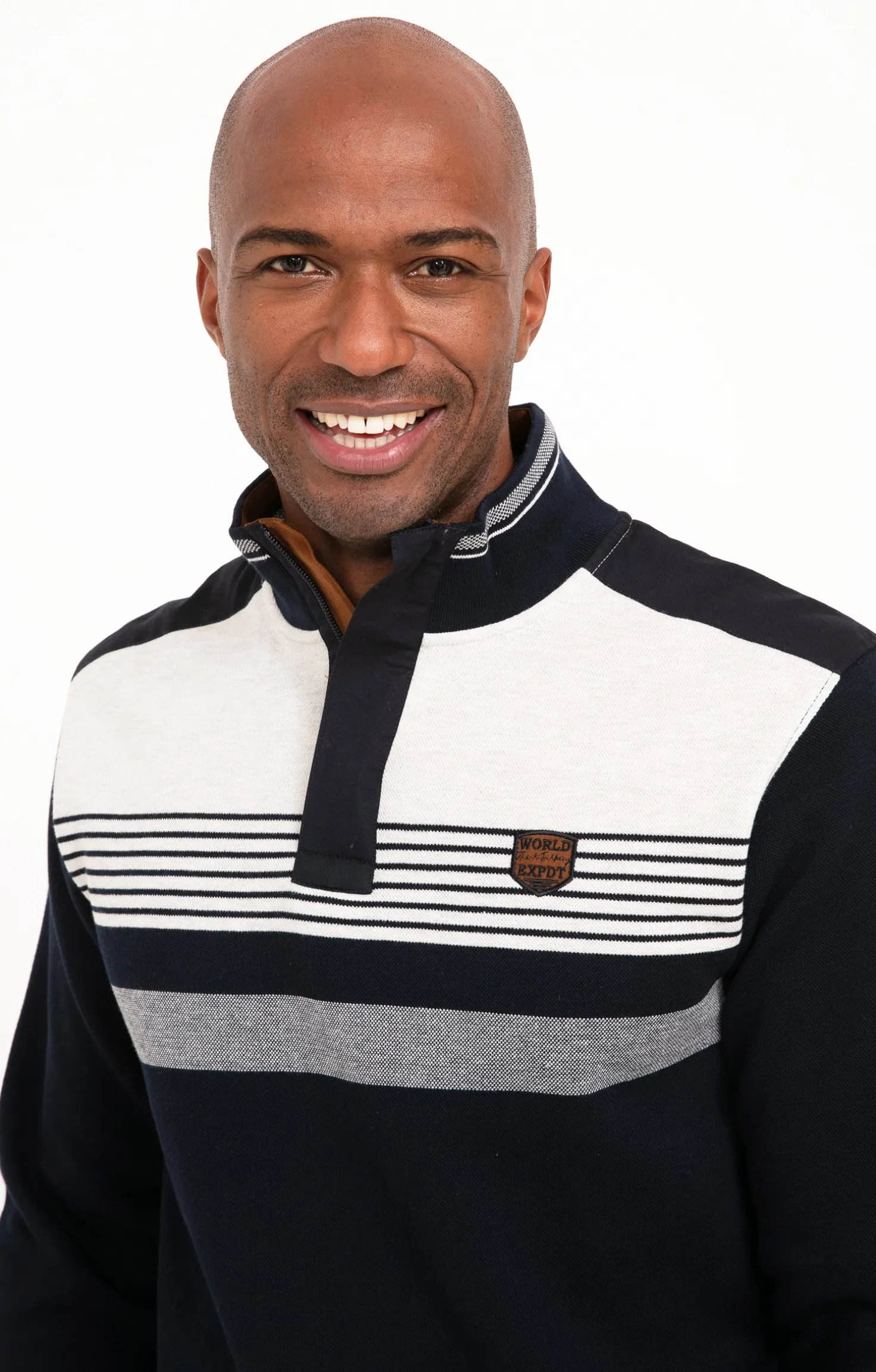 Polo col montant manches longues Blanco -