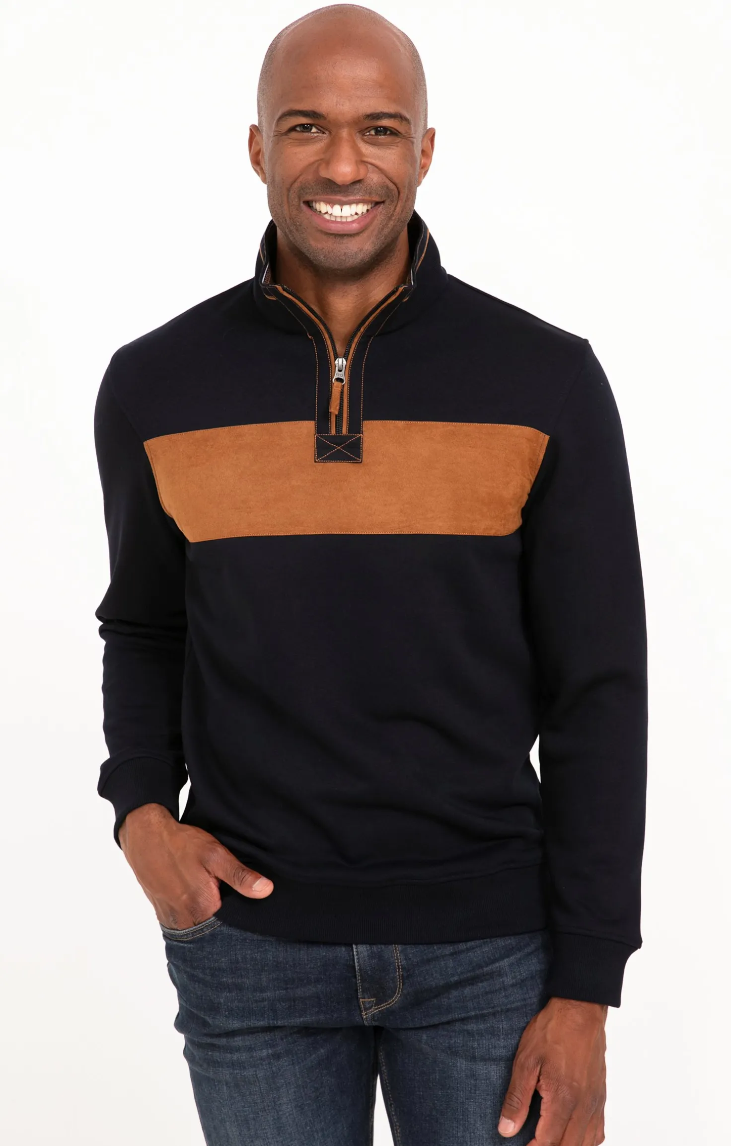 Polo manches longues col montant Sued -