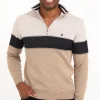 Pull col monant rayé -
