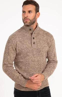 Pull col montant boutonné -