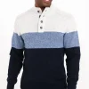Pull col montant rayé -