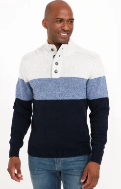 Pull col montant rayé -