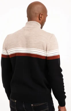 Pull col montant rayé -