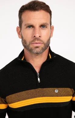 Pull col montant rayé -