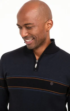 Pull col montant rayé -