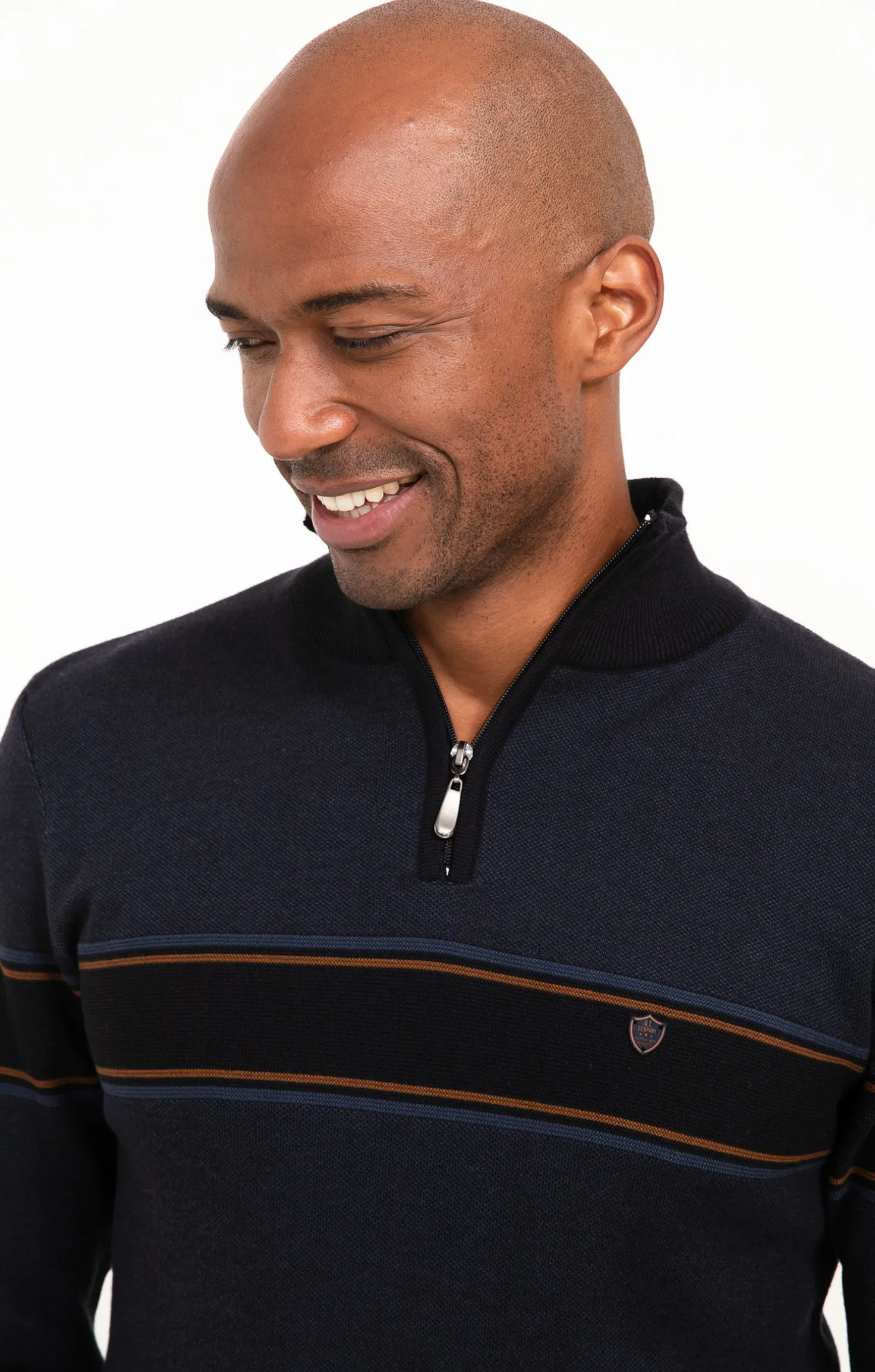Pull col montant rayé -