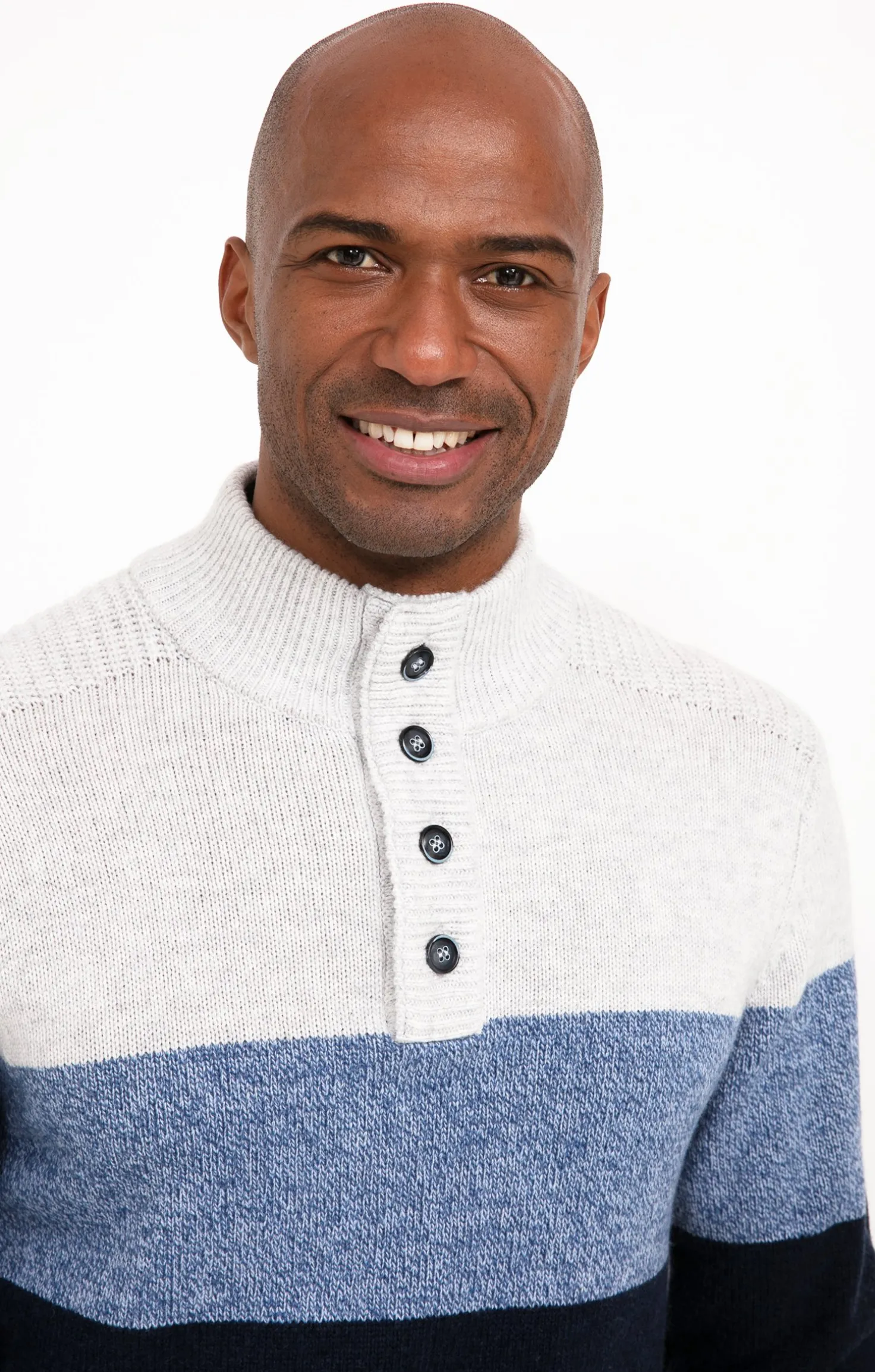 Pull col montant rayé -