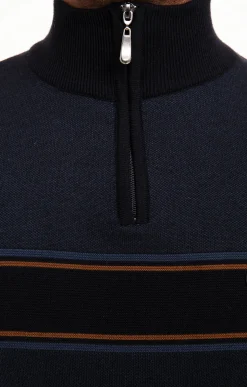 Pull col montant rayé -