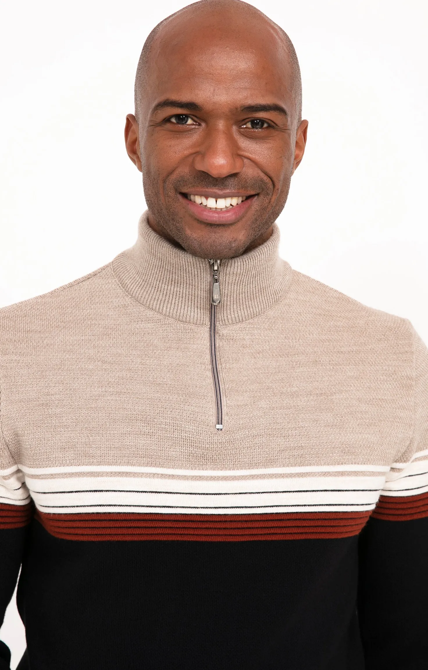 Pull col montant rayé -