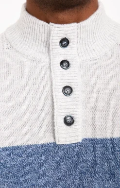 Pull col montant rayé -