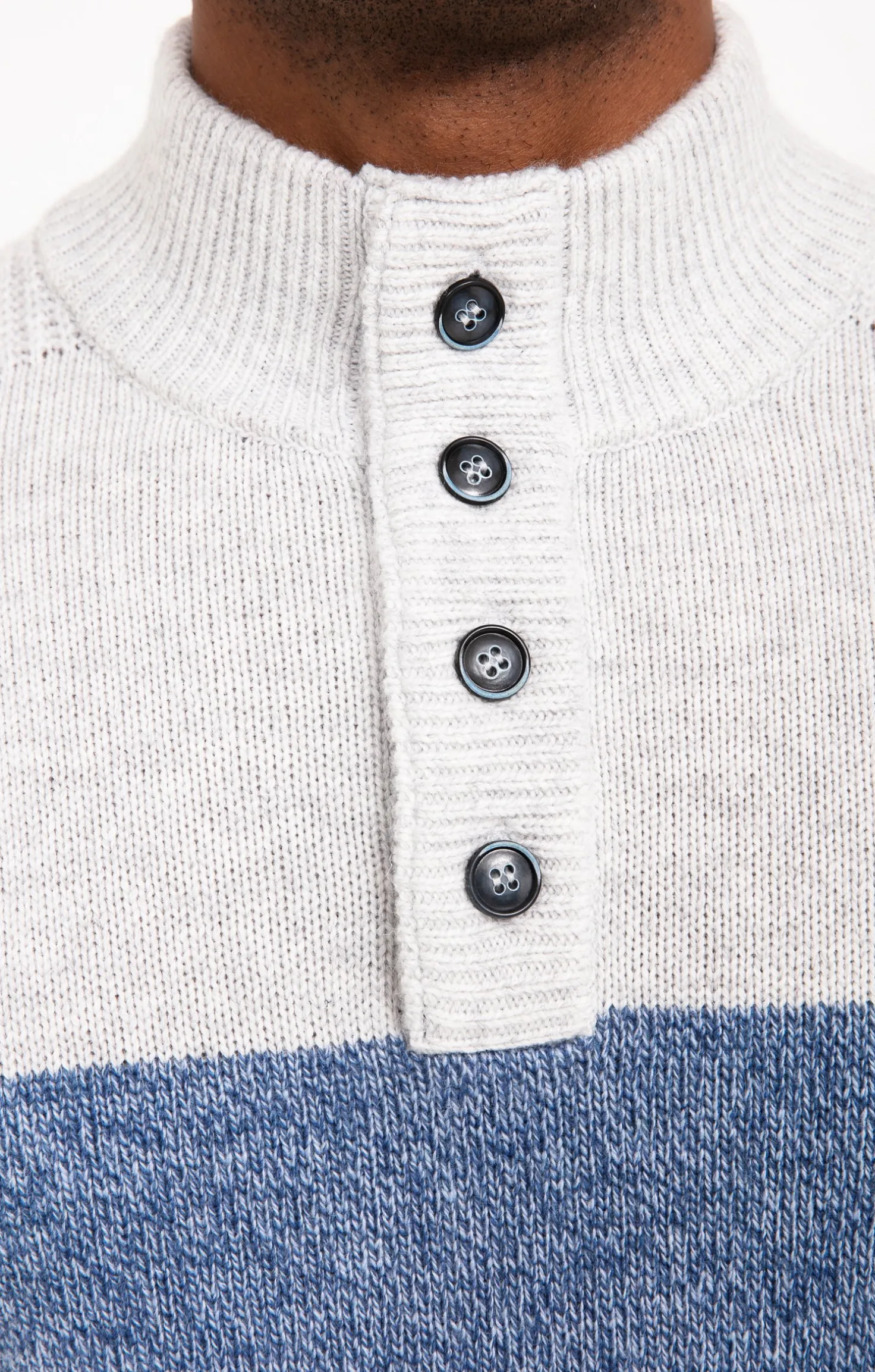 Pull col montant rayé -