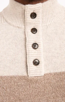 Pull col montant rayé -