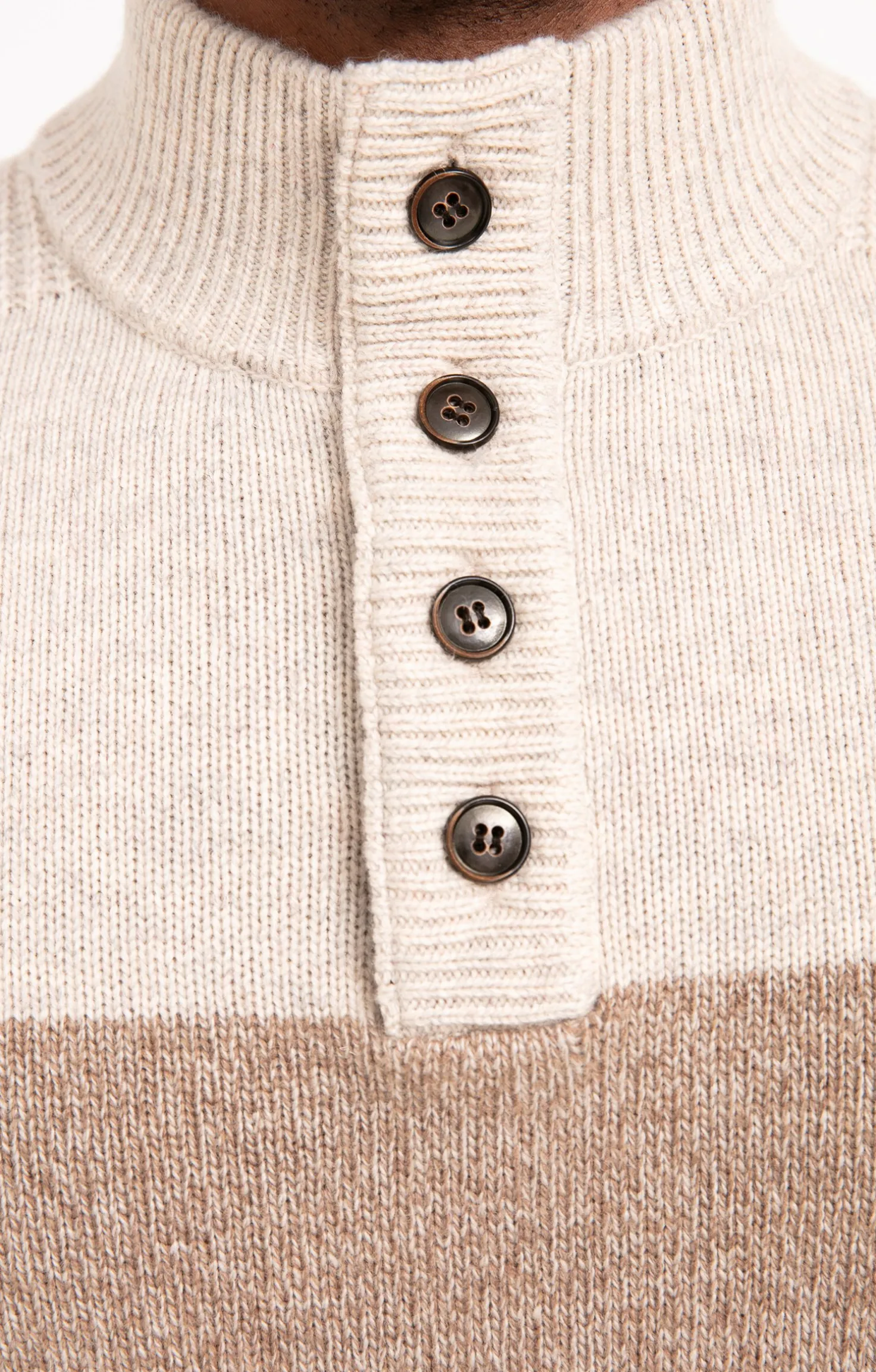Pull col montant rayé -