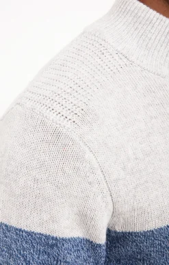 Pull col montant rayé -