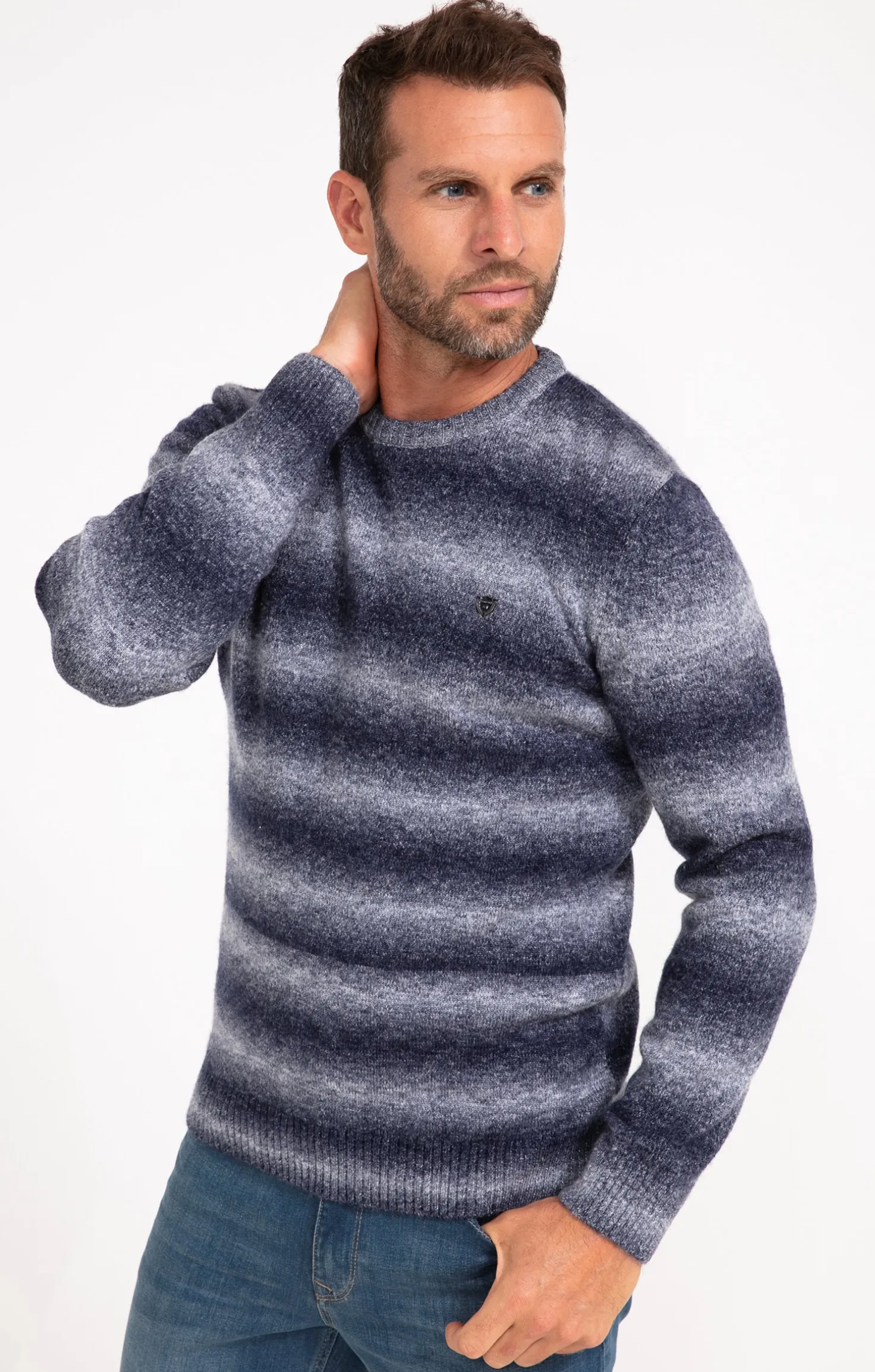 Pull col rond dégradé -
