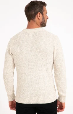 Pull col rond ecru -