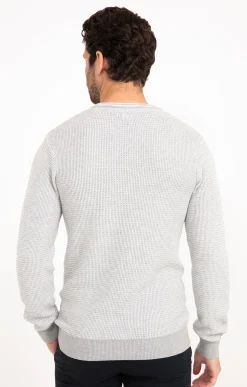 Pull col rond gaufré -