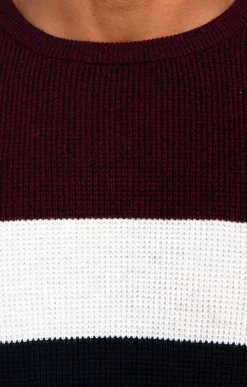 Pull col rond rayé -