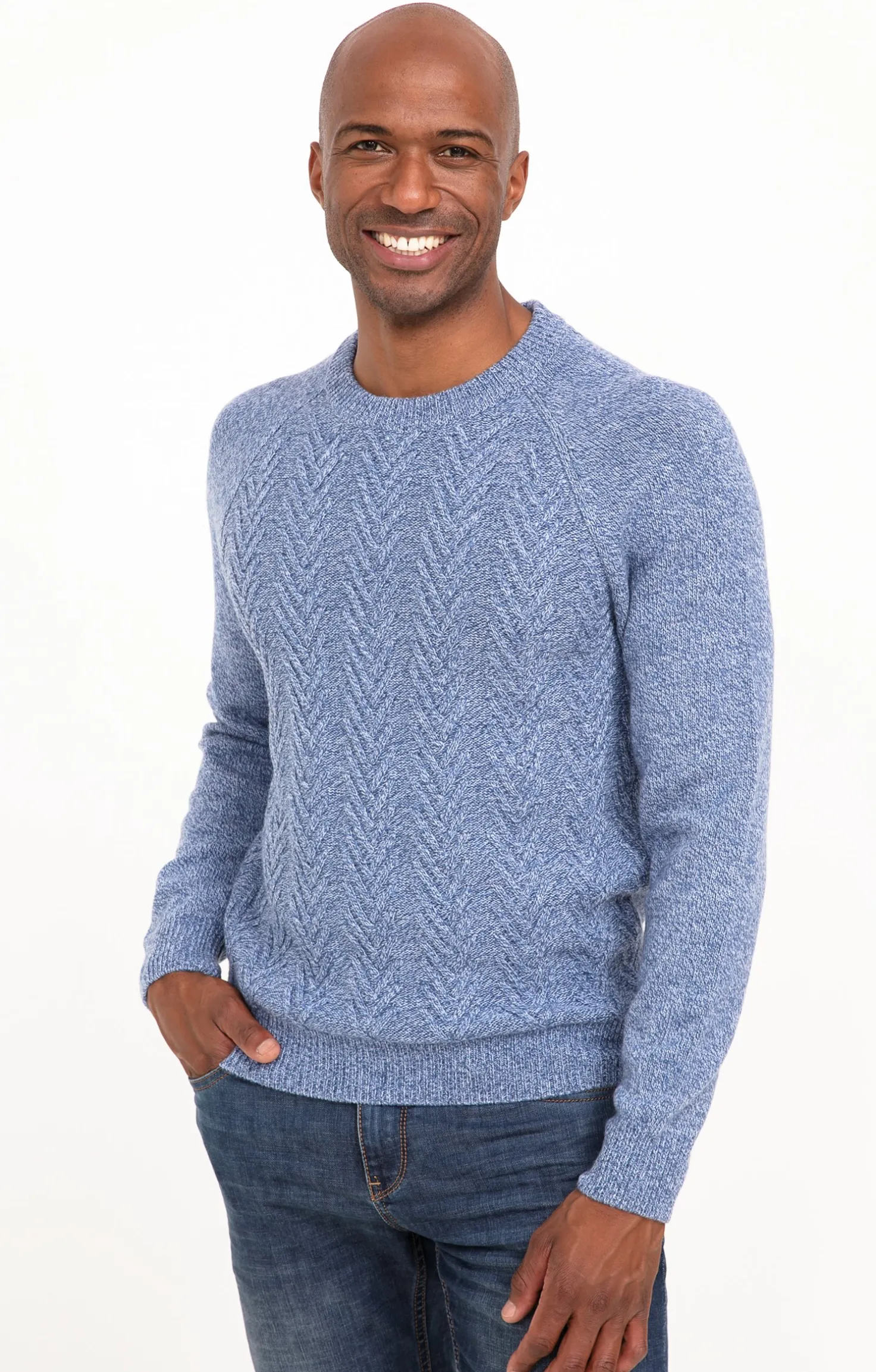 Pull col rond torsadé -