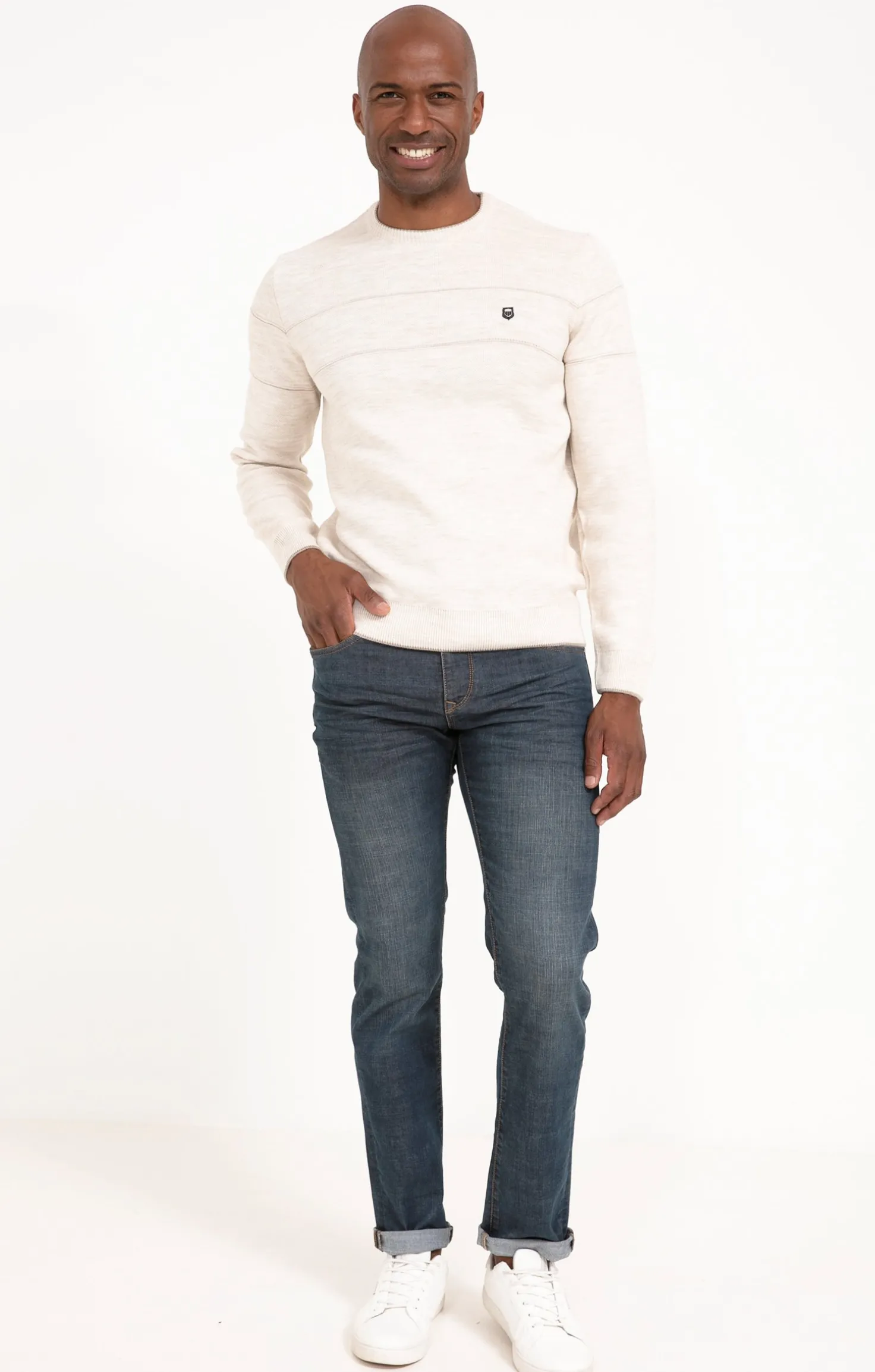 Pull col rond uni -