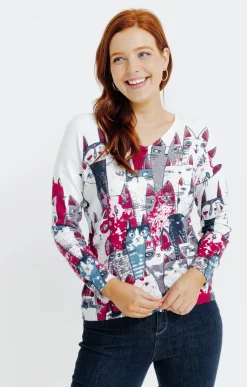Pull imprimé chat -