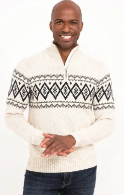 Pull jacquard col montant -