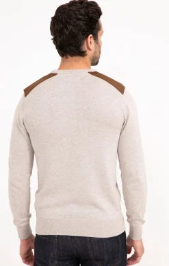 Pull uni empiècement suèdine -