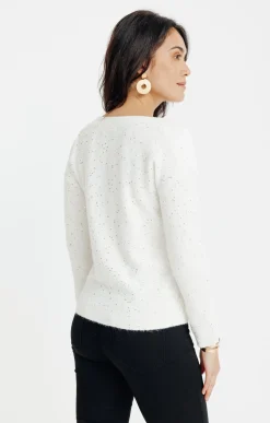 Pull uni paillettes -