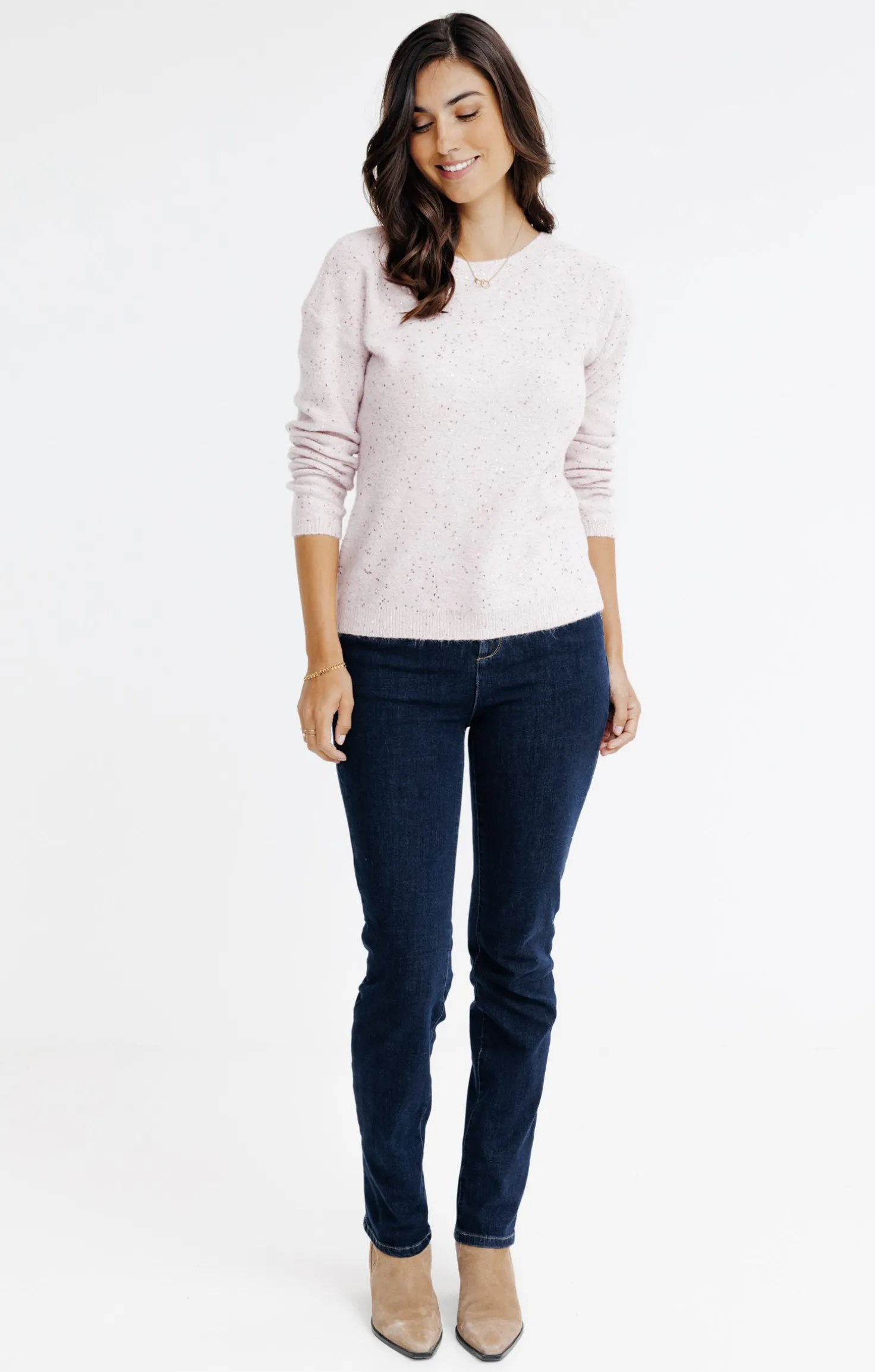 Pull uni paillettes -