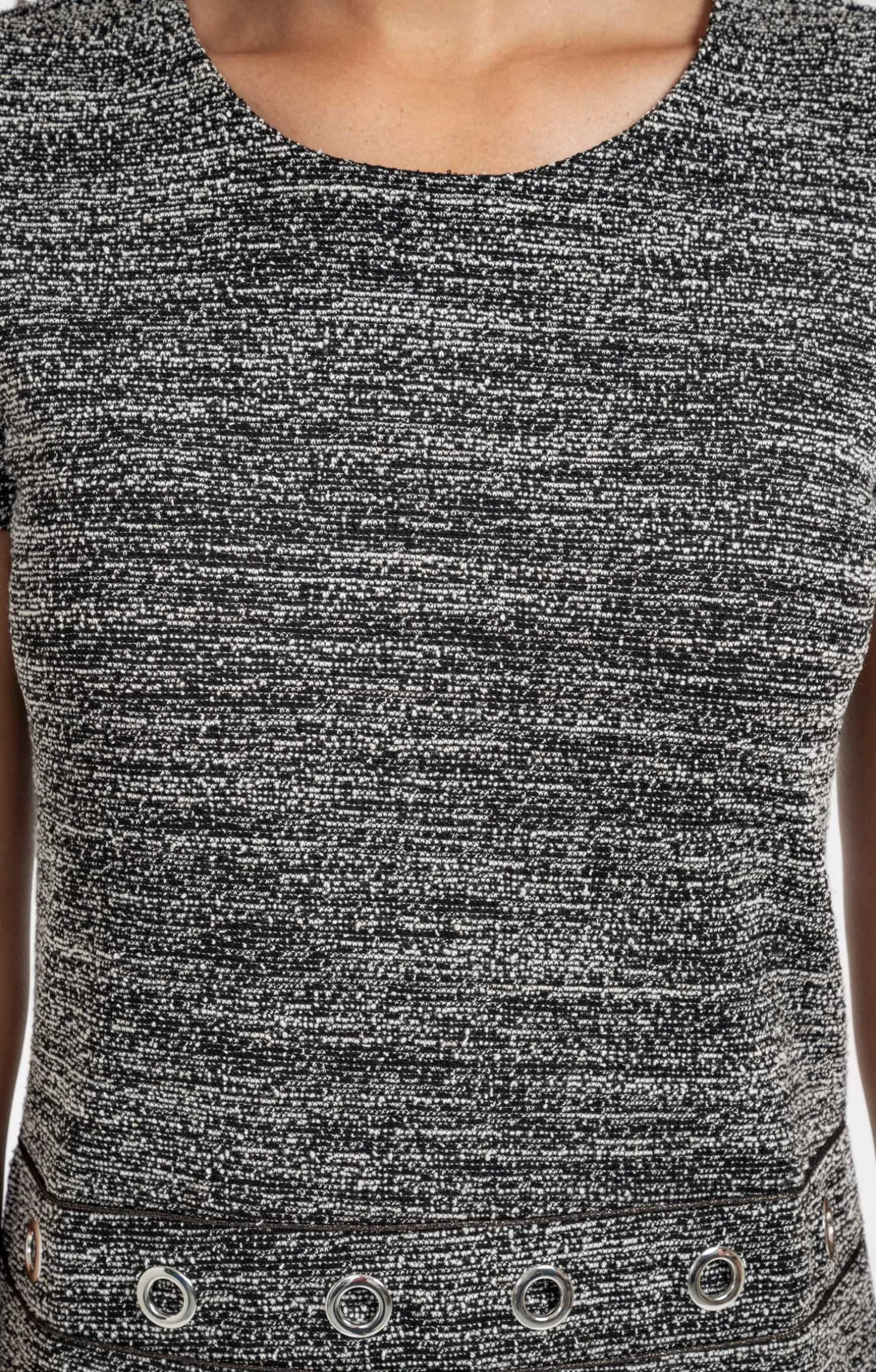 ROBE DROITE EN MAILLE TWEED -