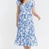 ROBE LONGUE IMPRIMEE DOUBLEE COTON -