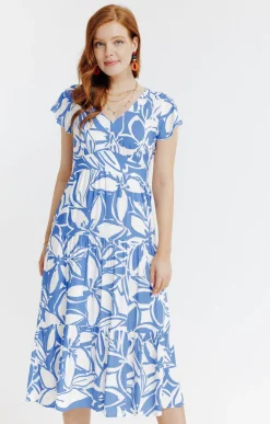 ROBE LONGUE IMPRIMEE DOUBLEE COTON -