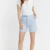 Short à revers avec ceinture à nouer -